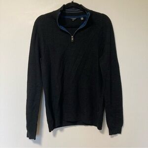 Ted Baker  black wool blend quarter zip sweater